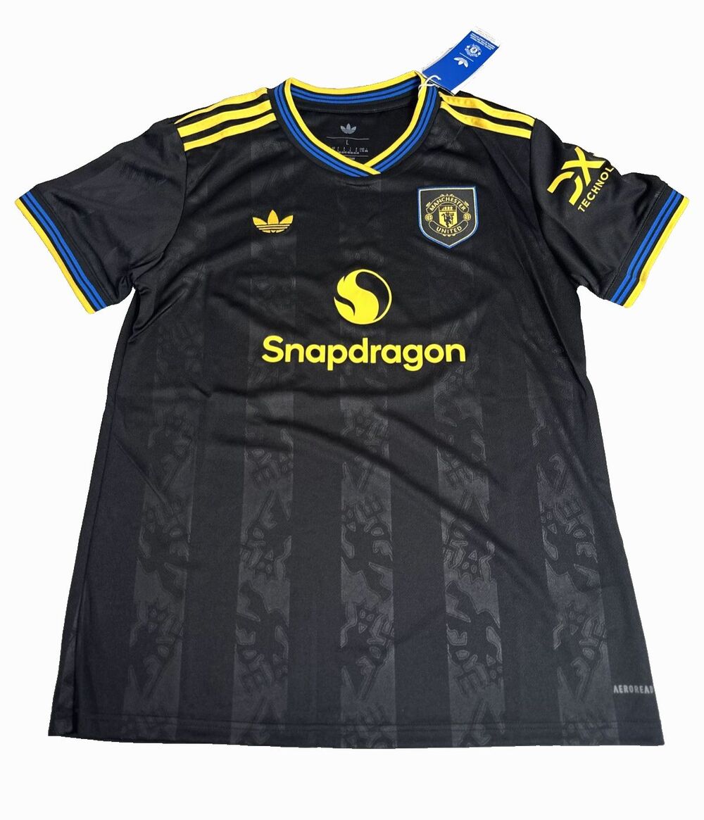 Adidas Manchester United 2025/26 Third Jersey Women’s Large Black KD4228 NEW